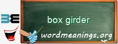WordMeaning blackboard for box girder